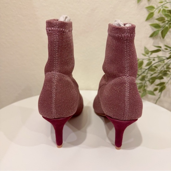 Jaggar Pink Decadence Ribbed Sock Boot in Grape Kitten Heel Bootie NIB 36/38/40 - Picture 6 of 16